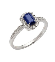 14KW 0.20CTW DIAMOND & SAPPHIRE PROMISE RING