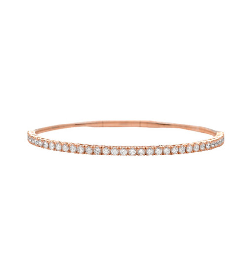 14KR 1.10CTW VVS DIAMOND SINGLE ROW FLEX BANGLE