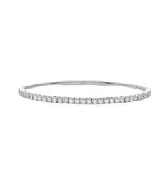 14KW 1.10CTW VVS DIAMOND SINGLE ROW FLEX BANGLE