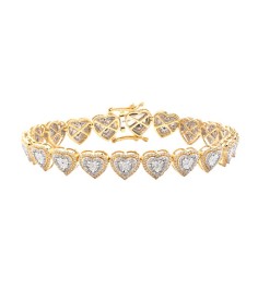 10KY+W 2.25CTW DIAMOND ROUND CLUSTER HEARTS