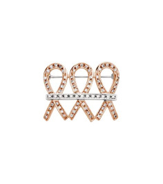 14K Rose/White 3/4 CTW Natural Diamond Me & My Two Friends Brooch