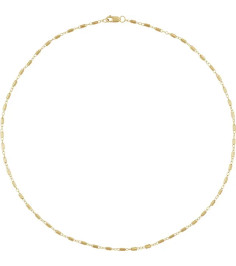 14K Yellow 1.7 mm Satellite Bar Cable 18" Chain