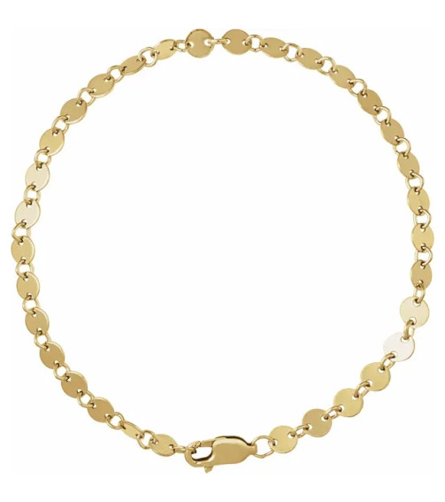 14K Yellow Gold-Filled 4 mm Mirror 7" Chain