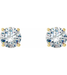 14K Yellow 1/2 CTW Lab-Grown Diamond 4-Prong Stud Earrings