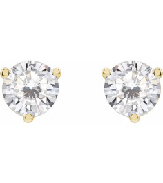14K Yellow 6.5 mm Round Stuller Lab-Grown Moissanite™ Earrings