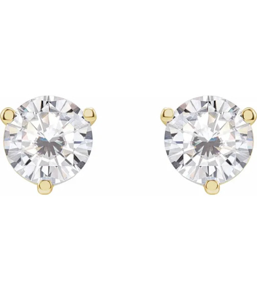 14K Yellow 6.5 mm Round Stuller Lab-Grown Moissanite™ Earrings