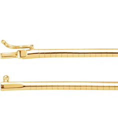 Ch1025 14K Yellow Omega 3 Mm 18 In Box Clasp Polished Omega Chain