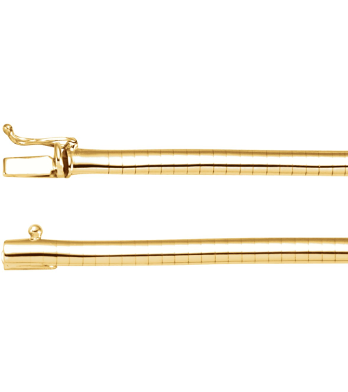 Ch1025 14K Yellow Omega 4 Mm 16 In Box Clasp Polished Omega Chain