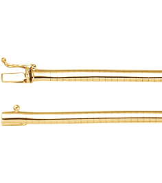 Ch1025 14K Yellow Omega 4 Mm 18 In Box Clasp Polished Omega Chain