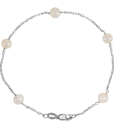 Brc3500 Bracelet Set Sterling Silver Pearl Cultured White Freshwater Pearl 5.5-6.0 Mm 7 12 In Polished Cultured White Freshwater Pearl Bracelet