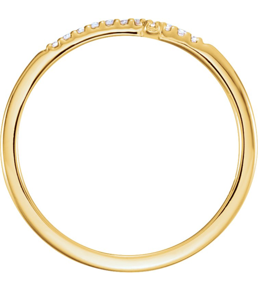 122276 Ring Set 14K Yellow Natural Diamond Round 1 Mm Polished .07 Ctw Natural Diamond Sideways Cross Ring