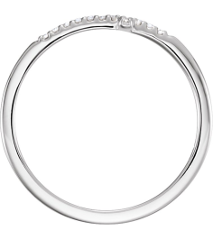 122276 Ring Set 14K White Natural Diamond Round 1 Mm Polished .07 Ctw Natural Diamond Sideways Cross Ring