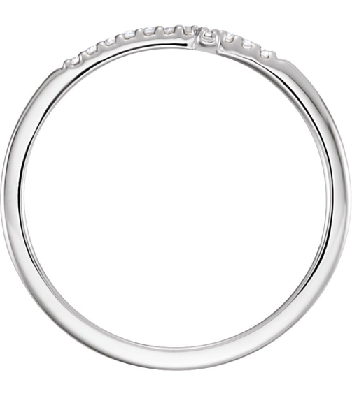122276 Ring Set 14K White Natural Diamond Round 1 Mm Polished .07 Ctw Natural Diamond Sideways Cross Ring