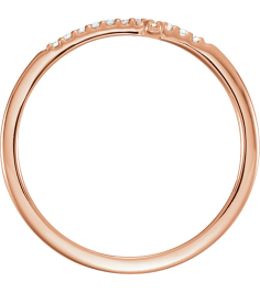 122276 Ring Set 14K Rose Natural Diamond Round 1 Mm Polished .07 Ctw Natural Diamond Sideways Cross Ring