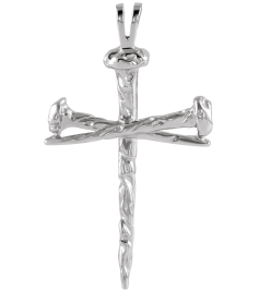 R8293 Pendant Platinum 34 X 24 Mm Polished Cross Pendant