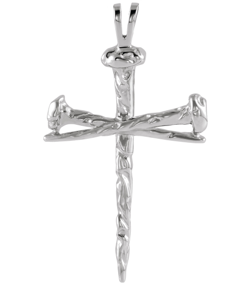 R8293 Pendant Platinum 34 X 24 Mm Polished Cross Pendant