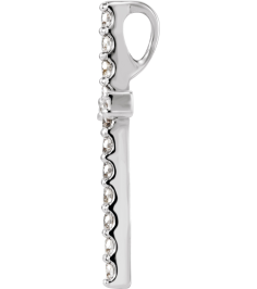 R42157 Pendant Set Platinum Round Natural Diamond 2Mm 12 Ctw Si1, G-H Polished 12 Ctw Natural Diamond Petite Cross Pendant
