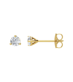 66233 14K Yellow Set Round Natural Diamond Pair 3.4Mm 13 Ctw I3, G-H Friction Friction Backs Included 3-Prong Polished 13 Ctw Natural Diamond Stud Earrings