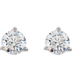 66233 14K White Set Round Natural Diamond Pair 4.5Mm 34 Ctw I3, G-H Friction Friction Backs Included 3-Prong Polished 34 Ctw Natural Diamond Stud Earrings