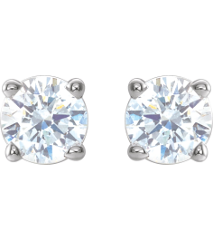 1874 14K White Set Round Natural Diamond Pair 3.4Mm 13 Ctw I3, G-H Friction Friction Backs Included 4-Prong Polished 13 Ctw Natural Diamond Stud Earrings