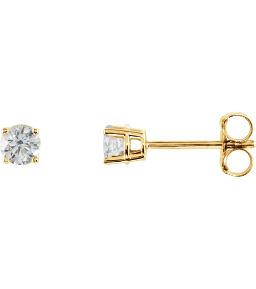 1874 14K Yellow Set Round Natural Diamond Pair 3.4Mm 13 Ctw I3, G-H Friction Friction Backs Included 4-Prong Polished 13 Ctw Natural Diamond Stud Earrings