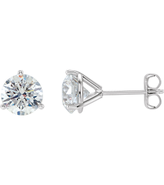 66233 14K White Set Round Natural Diamond Pair 5.75Mm 1 12 Ctw I3, G-H Friction Friction Backs Included 3-Prong Polished 1 12 Ctw Natural Diamond Stud Earrings