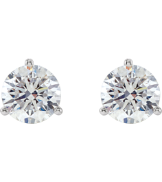 66233 14K White Set Round Natural Diamond Pair 5.75Mm 1 12 Ctw I3, G-H Friction Friction Backs Included 3-Prong Polished 1 12 Ctw Natural Diamond Stud Earrings