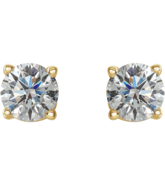 1874 14K Yellow Set Round Natural Diamond Pair 4Mm 12 Ctw I3, G-H Friction Friction Backs Included 4-Prong Polished 12 Ctw Natural Diamond Stud Earrings