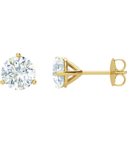 66233 14K Yellow Set Round Natural Diamond Pair 5.75Mm 1 12 Ctw I3, G-H Friction Friction Backs Included 3-Prong Polished 1 12 Ctw Natural Diamond Stud Earrings