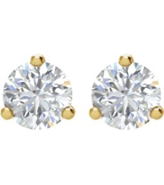 66233 14K Yellow Set Round Natural Diamond Pair 5.75Mm 1 12 Ctw I3, G-H Friction Friction Backs Included 3-Prong Polished 1 12 Ctw Natural Diamond Stud Earrings