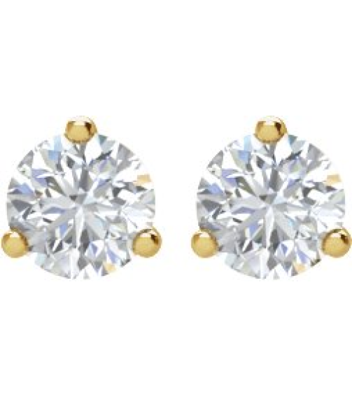 66233 14K Yellow Set Round Natural Diamond Pair 5.75Mm 1 12 Ctw I3, G-H Friction Friction Backs Included 3-Prong Polished 1 12 Ctw Natural Diamond Stud Earrings