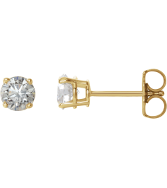 1874 14K Yellow Set Round Natural Diamond Pair 4.5Mm 34 Ctw I3, G-H Friction Friction Backs Included 4-Prong Polished 34 Ctw Natural Diamond Stud Earrings