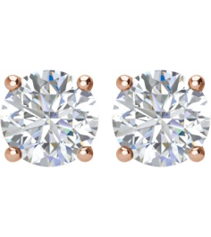 1874 14K Rose Set Round Natural Diamond Pair 5.7Mm 1 12 Ctw I3, G-H Friction Friction Backs Included 4-Prong Polished 1 12 Ctw Natural Diamond Stud Earrings
