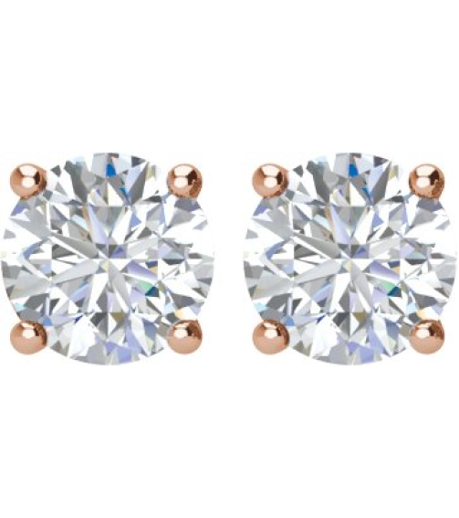 1874 14K Rose Set Round Natural Diamond Pair 5.7Mm 1 12 Ctw I3, G-H Friction Friction Backs Included 4-Prong Polished 1 12 Ctw Natural Diamond Stud Earrings