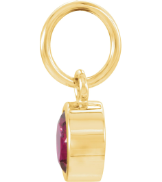 86179 Charm Set 14K Yellow Round Imitation Garnet 4 Mm Polished Posh Mommy Imitation Garnet Birthstone Charm