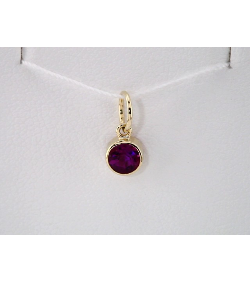 86179 Charm Set 14K Yellow Round Imitation Amethyst 4 Mm Polished Posh Mommy Imitation Amethyst Birthstone Charm