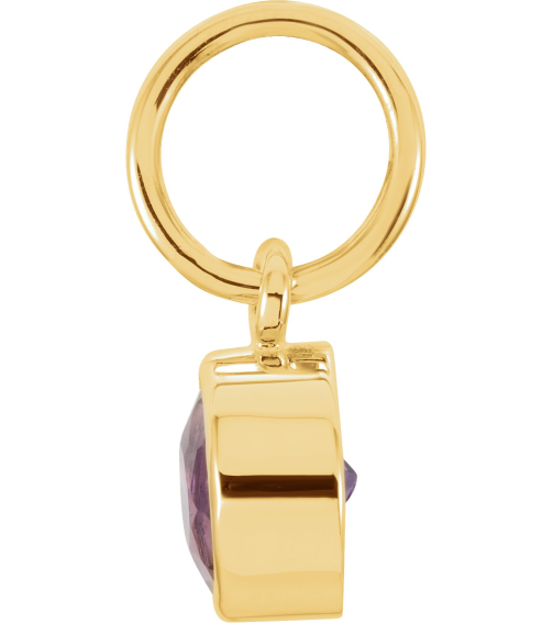 86179 Charm Set 14K Yellow Round Imitation Amethyst 4 Mm Polished Posh Mommy Imitation Amethyst Birthstone Charm
