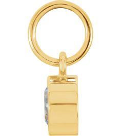 86179 Charm Set 14K Yellow Round Imitation Aquamarine 4 Mm Polished Posh Mommy Imitation Aquamarine Birthstone Charm