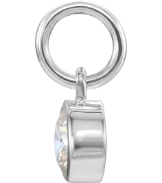 86179 Charm Set 14K White Round Imitation Diamond 4 Mm Polished Posh Mommy Imitation Diamond Birthstone Charm