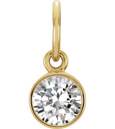 86179 Charm Set 14K Yellow Round Imitation Diamond 4 Mm Polished Posh Mommy Imitation Diamond Birthstone Charm