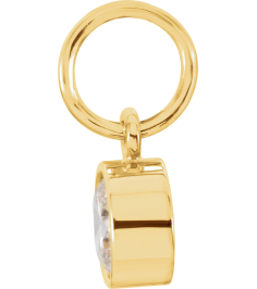 86179 Charm Set 14K Yellow Round Imitation Diamond 4 Mm Polished Posh Mommy Imitation Diamond Birthstone Charm