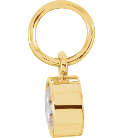 86179 Charm Set 14K Yellow Round Imitation Diamond 4 Mm Polished Posh Mommy Imitation Diamond Birthstone Charm