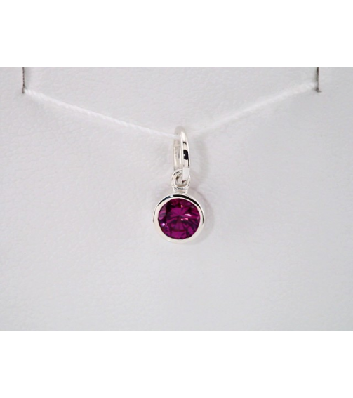 86179 Charm Set 14K White Round Imitation Alexandrite 4 Mm Polished Posh Mommy Imitation Alexandrite Birthstone Charm