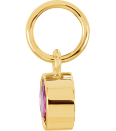86179 Charm Set 14K Yellow Round Imitation Ruby 4 Mm Polished Posh Mommy Imitation Birthstone Charm