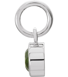 86179 Charm Set 14K White Round Imitation Peridot 4 Mm Polished Posh Mommy Imitation Birthstone Charm