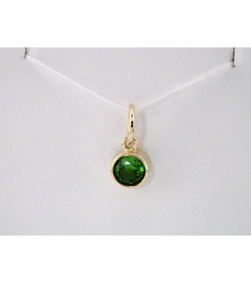 86179 Charm Set 14K Yellow Round Imitation Peridot 4 Mm Polished Posh Mommy Imitation Birthstone Charm