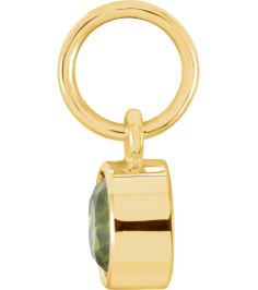 86179 Charm Set 14K Yellow Round Imitation Peridot 4 Mm Polished Posh Mommy Imitation Birthstone Charm