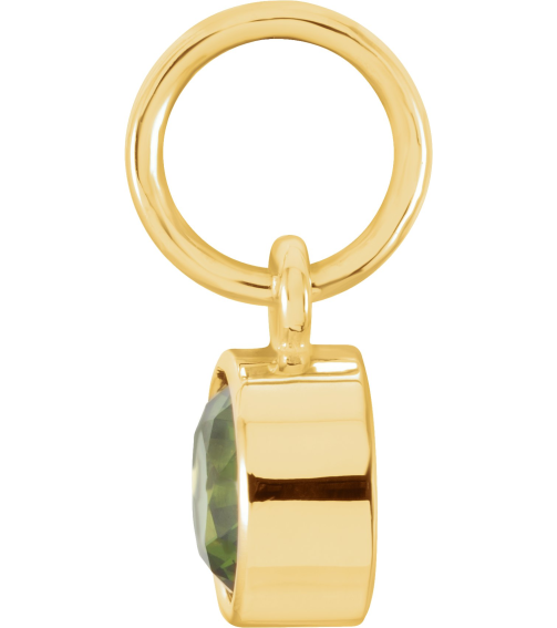 86179 Charm Set 14K Yellow Round Imitation Peridot 4 Mm Polished Posh Mommy Imitation Birthstone Charm