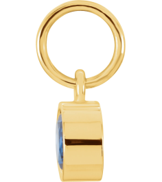 86179 Charm Set 14K Yellow Round Imitation Blue Sapphire 4 Mm Polished Posh Mommy Imitation Birthstone Charm