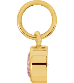 86179 Charm Set 14K Yellow Round Imitation Pink Tourmaline 4 Mm Polished Posh Mommy Imitation Pink Tourmaline Birthst Charm